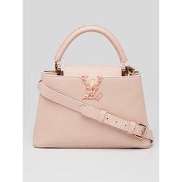 Louis Vuitton Blush Taurillon Leather Capucines Blooms MM Bag