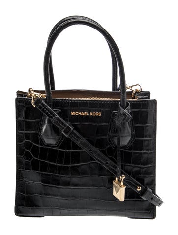 Embossed Leather Top Handle Bag
