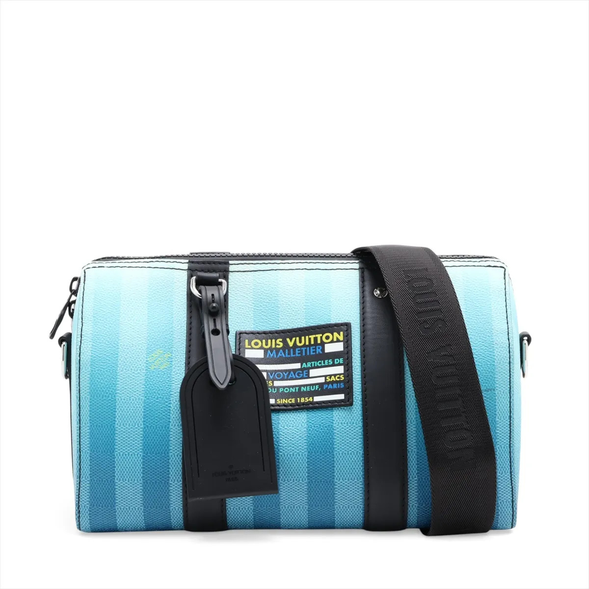 Louis Vuitton Damier stripes City Keepall M59921 Blue There was an RFID response