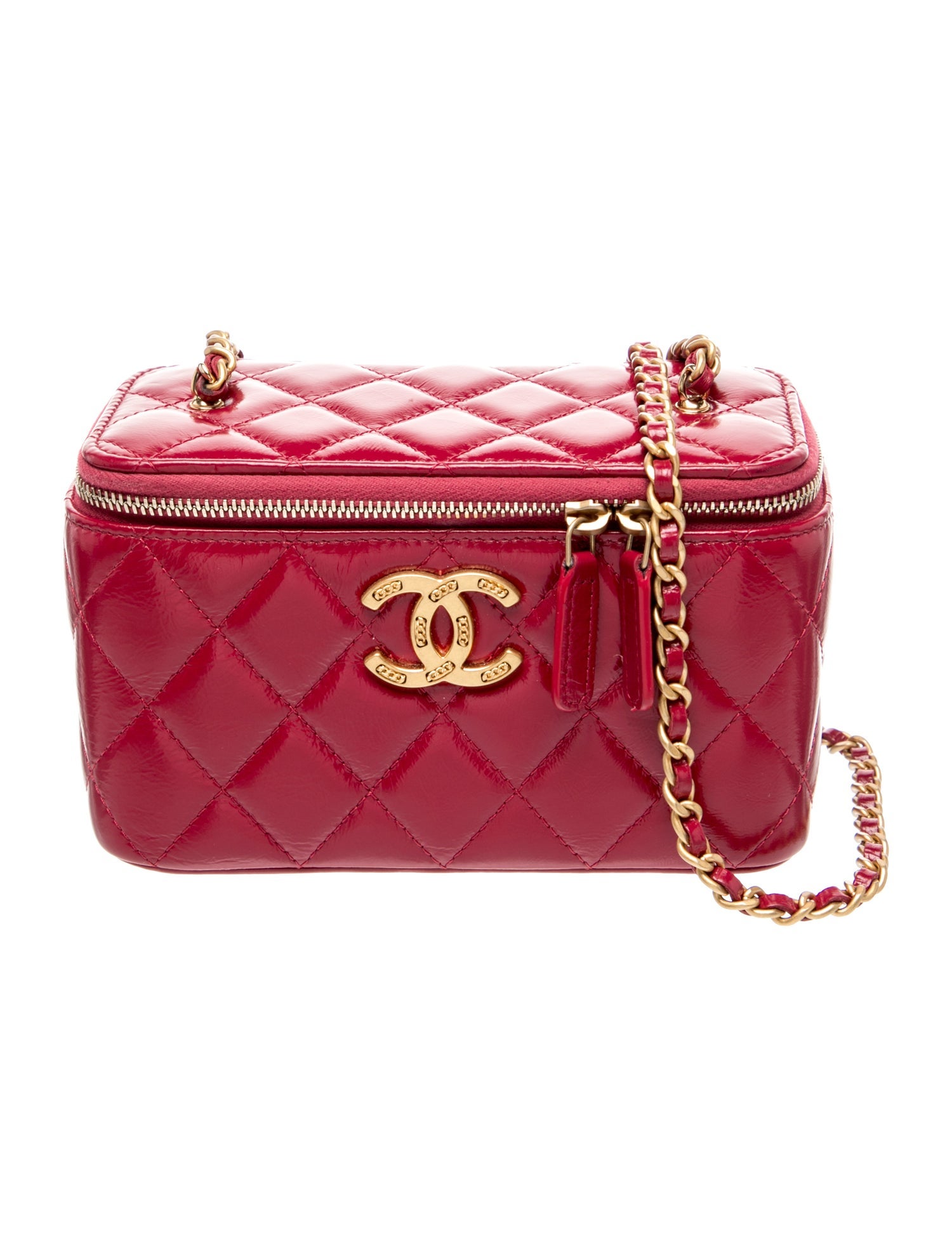 Small Quilted Vanity Case w/ Chain