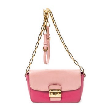 Leather Pushlock Flap Chain Crossbody null