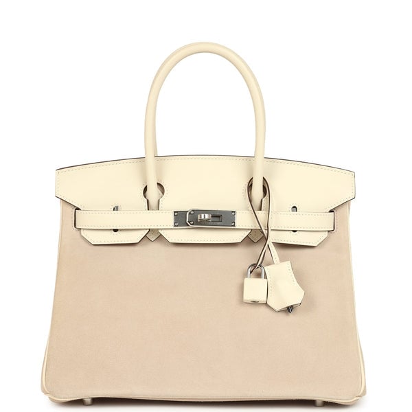 Hermes Hermes Birkin 30 Glycine Grizzly and Nata Swift Palladium Hardware