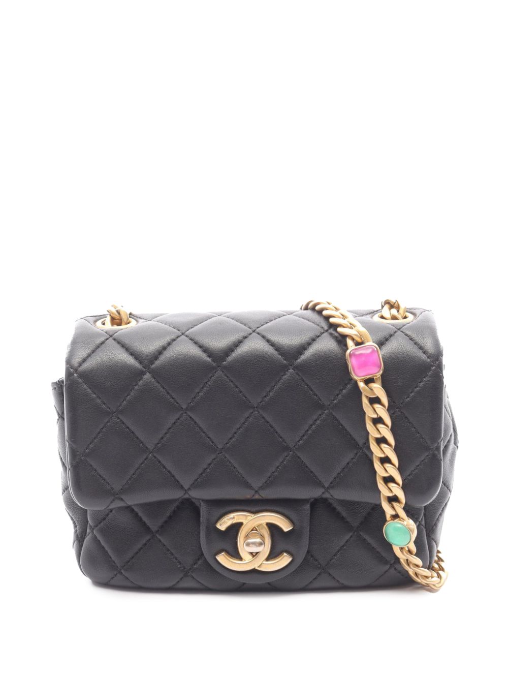 2021 Mini Square Classic Lambskin Charms Single Flap shoulder bag