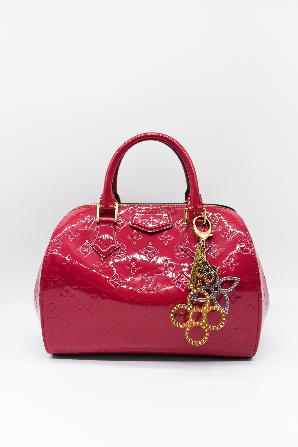 Louis Vuitton Louis Vuitton Montana with Charm, Dark Pink Patent with Gold Hardware, Preowned in Dustbag MA004A