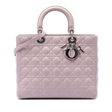 Lambskin Large Lambskin Cannage Lady Dior