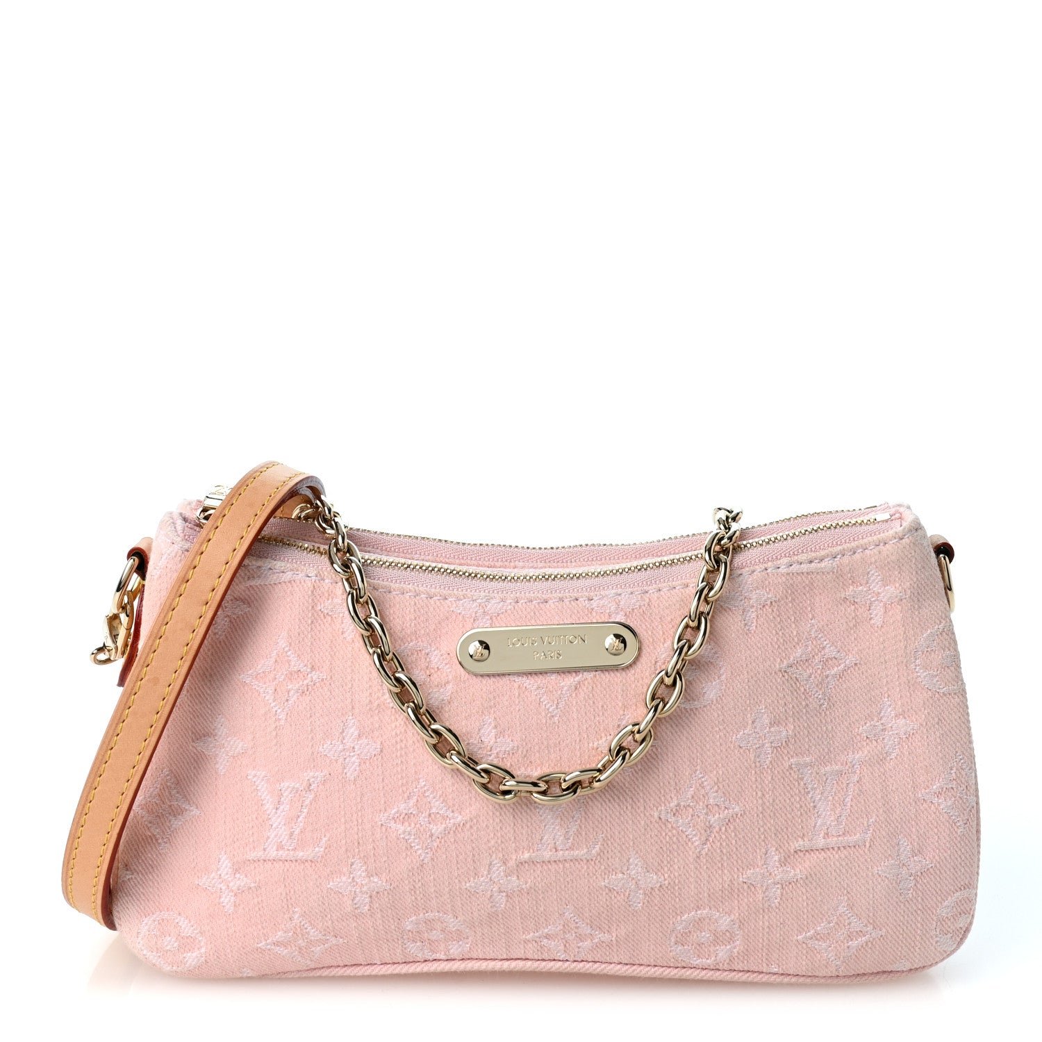 Louis Vuitton Monogram Denim Liv Pochette Washed Pink
