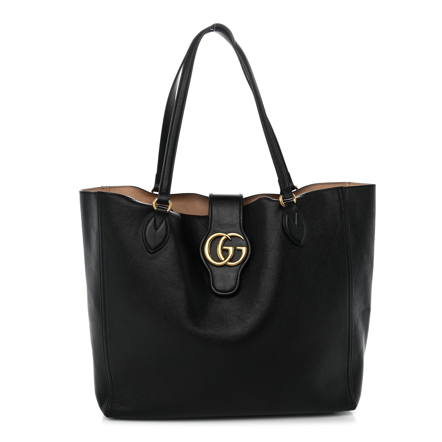 Grained Calfskin Small Dahlia Tote Black