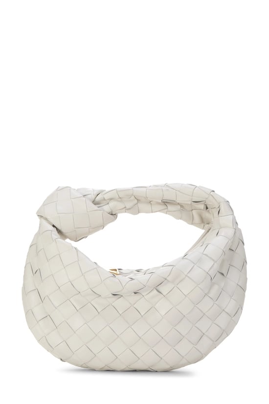 Bottega Veneta White Intrecciato Leather Jodie Mini