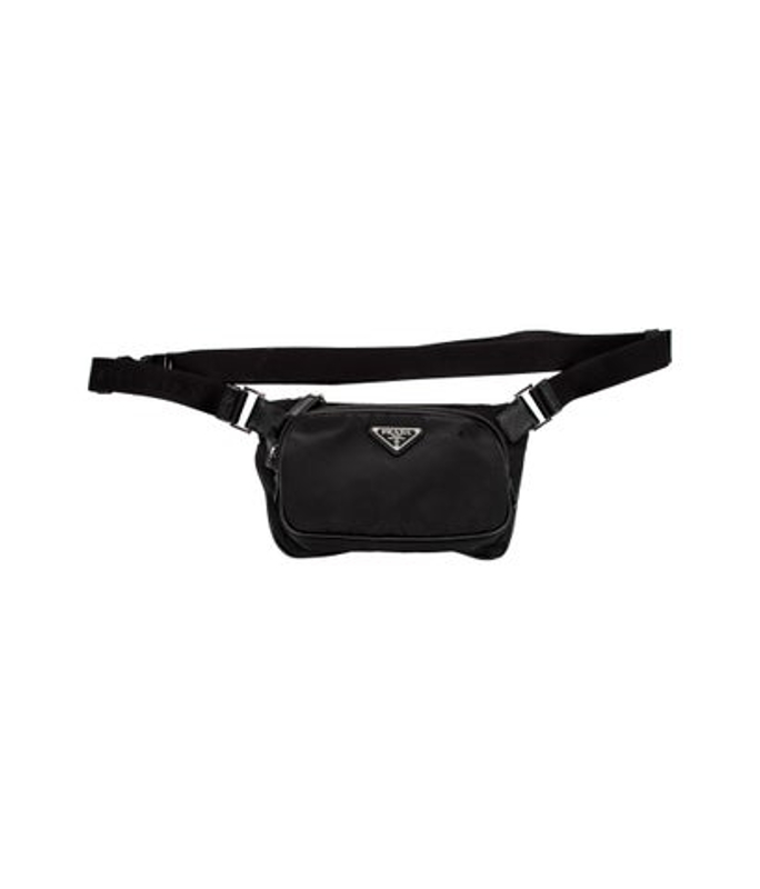 Prada Enameled Metal Triangle Belt Bag