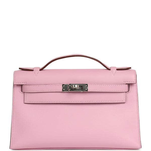 Hermes Hermes Kelly Pochette Mauve Sylvestre Swift Palladium Hardware