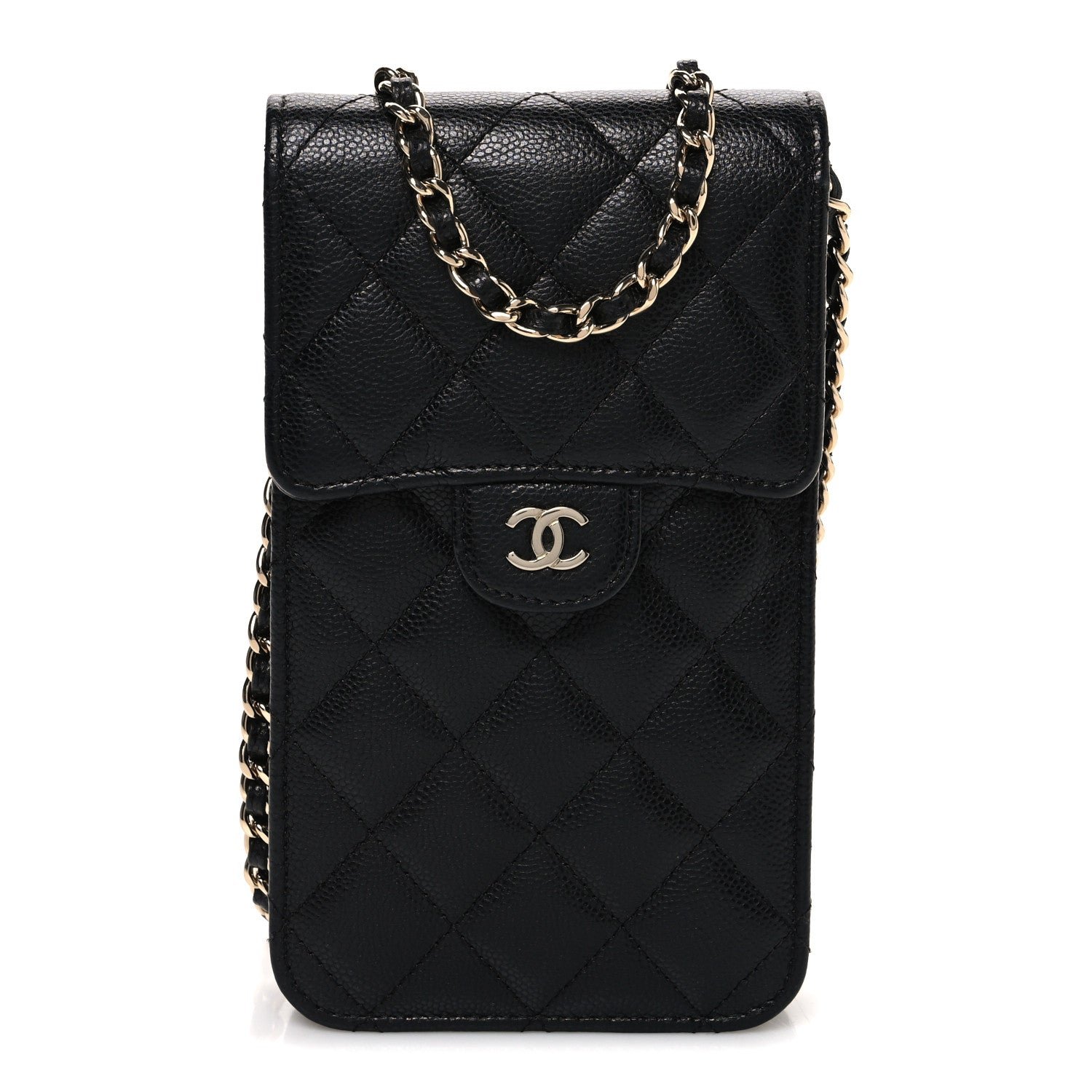 Chanel Caviar Quilted Classic Phone Holder Black