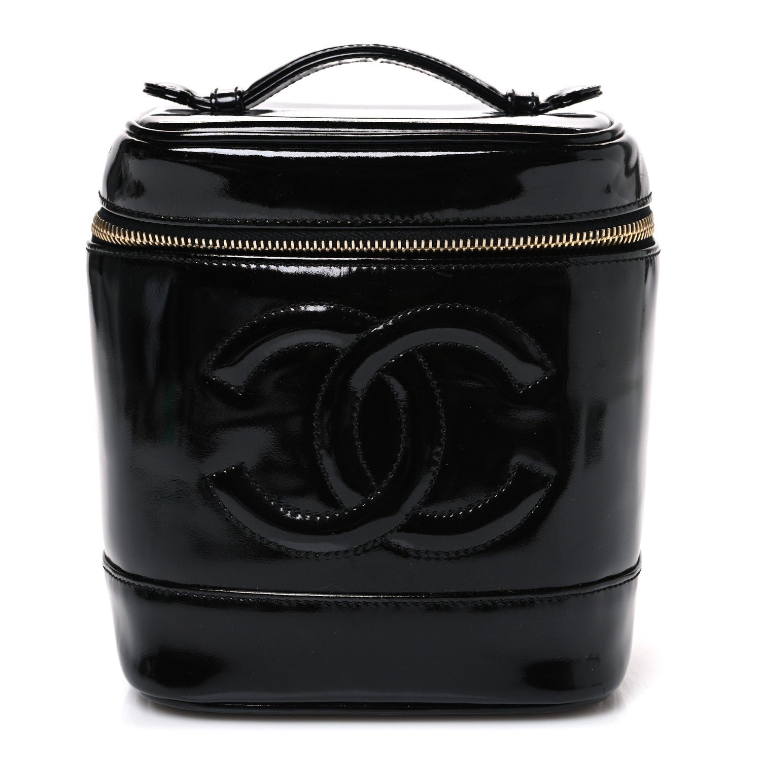 Chanel Patent Timeless Vanity Cosmetic Case Black