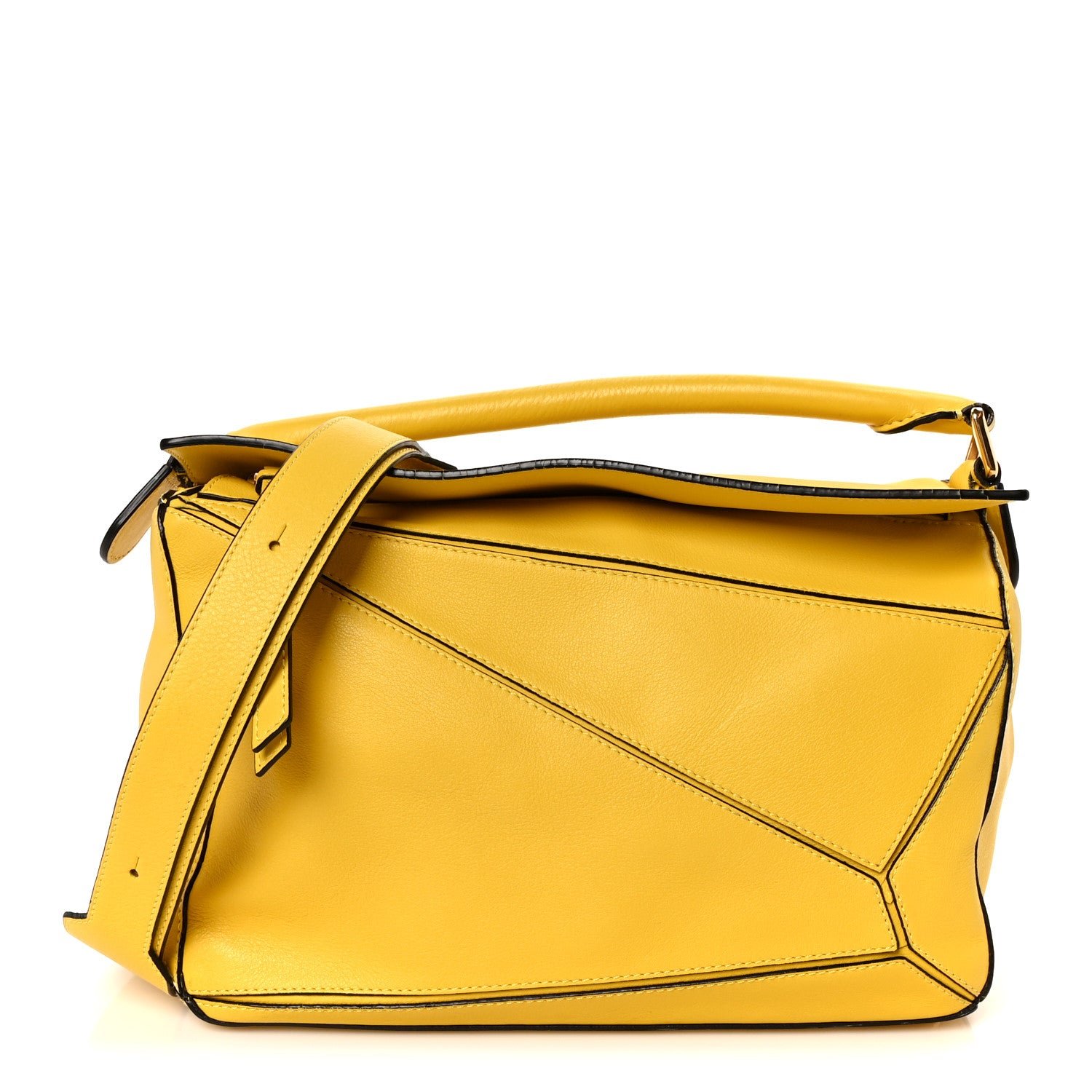 Loewe Calfskin Medium Puzzle Bag Yellow