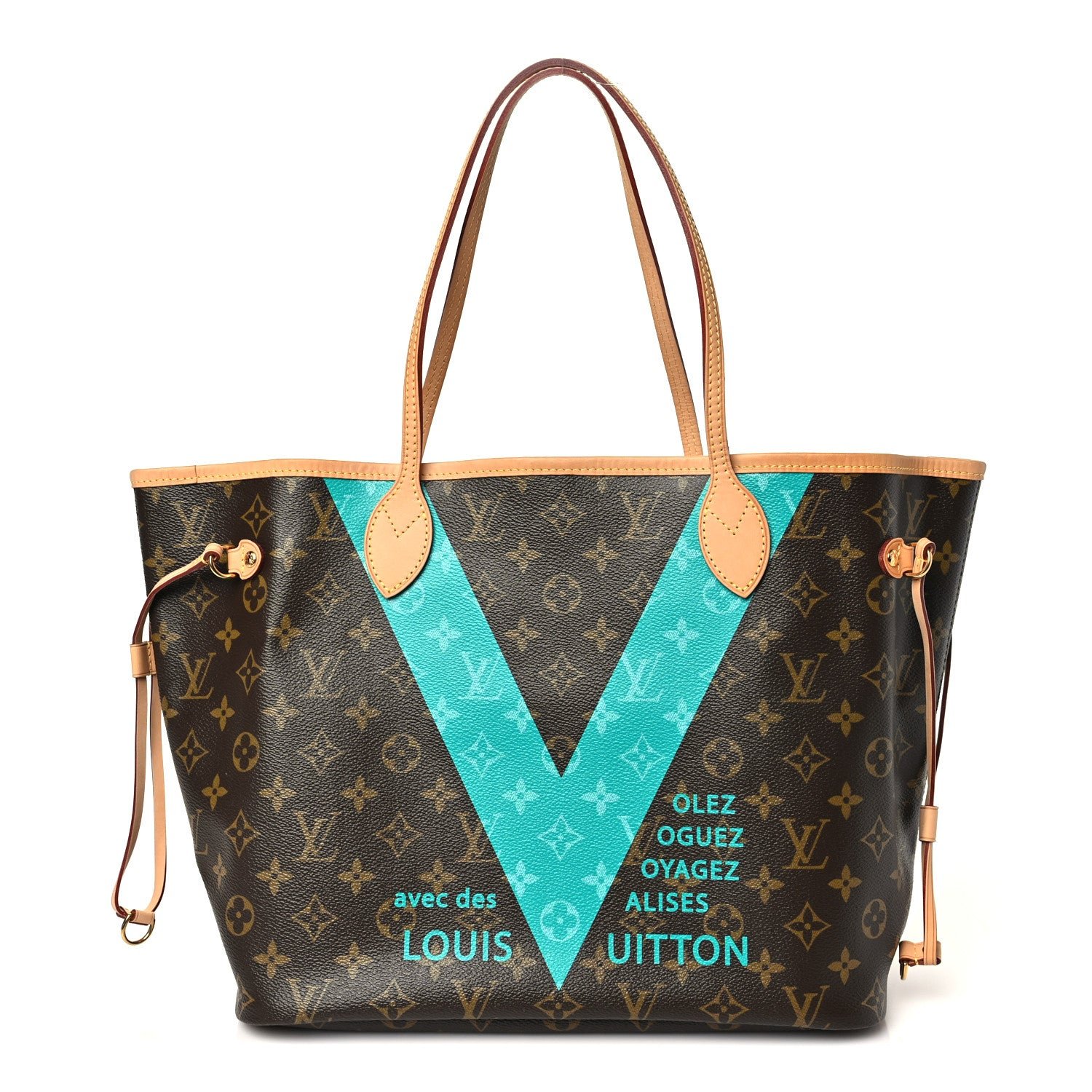 Louis Vuitton Monogram V Neverfull MM Turquoise