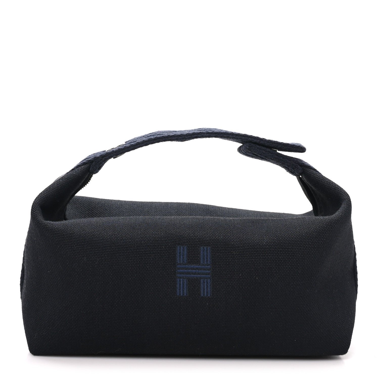 Hermes Hermes Canvas Small Bride-A-Brac Pouch Black Bleu Nuit
