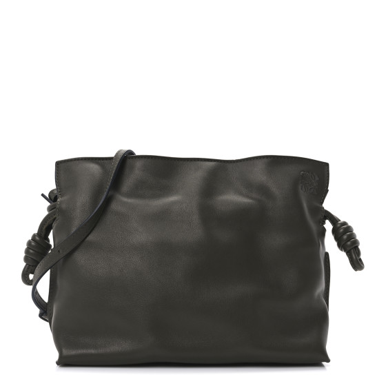 Loewe Calfskin Mini Flamenco Knot Clutch Dark Khaki