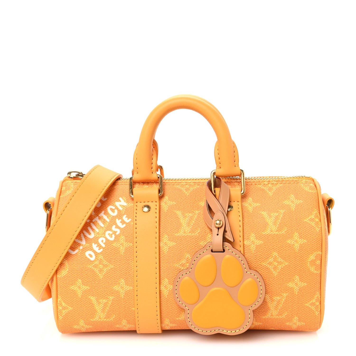 Louis Vuitton Monogram Heritage Keepall Bandouliere 25 Yellow