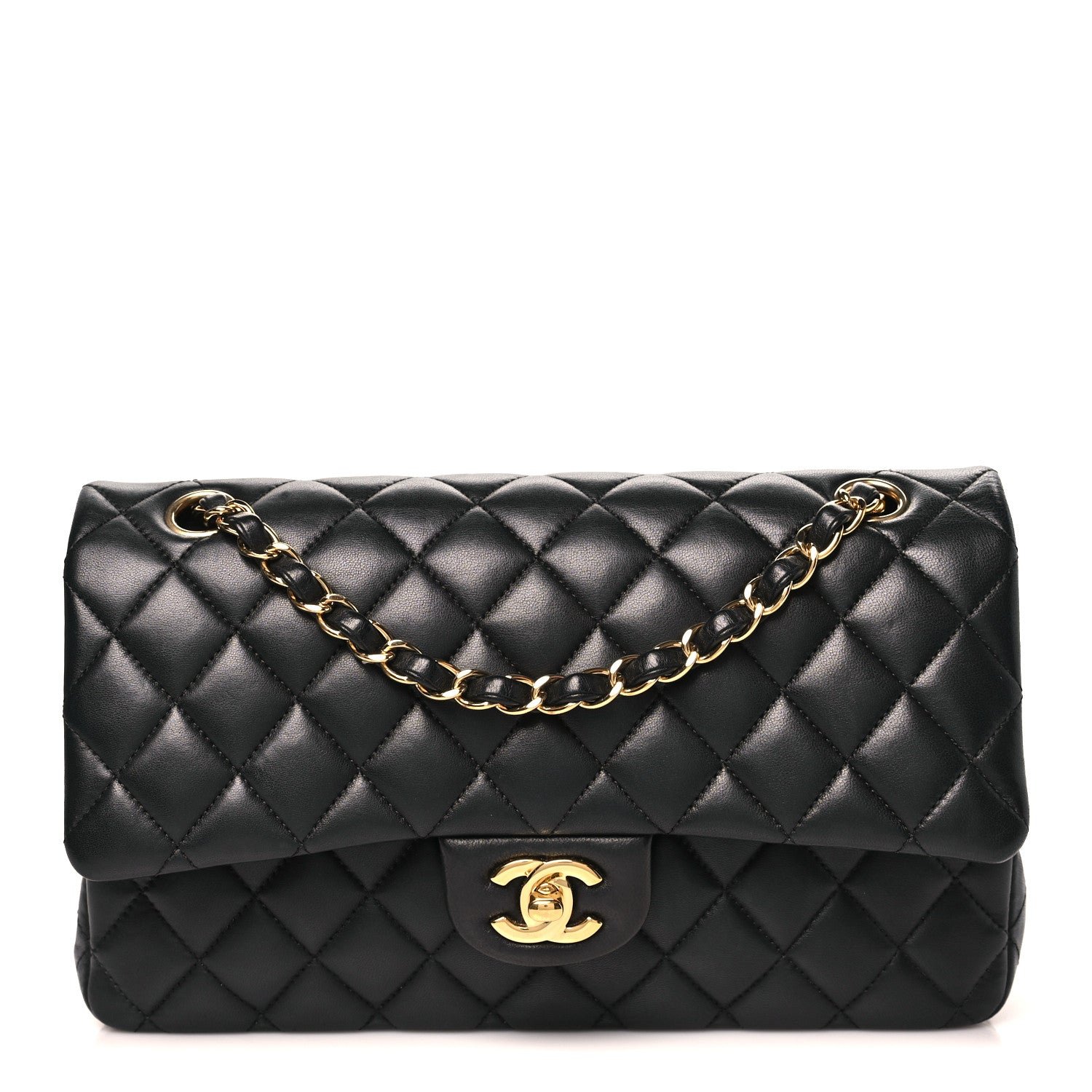 Chanel Lambskin Quilted Medium Double Flap Black