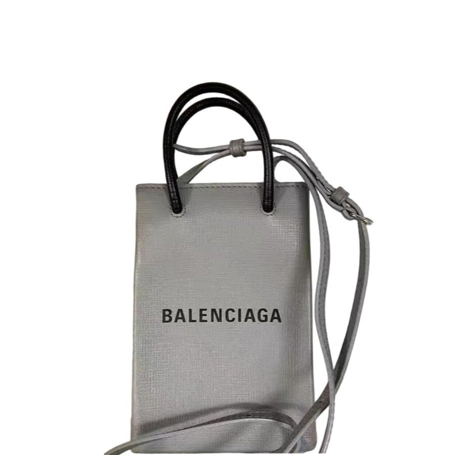 Calfskin Logo Shopping Phone Holder Mini