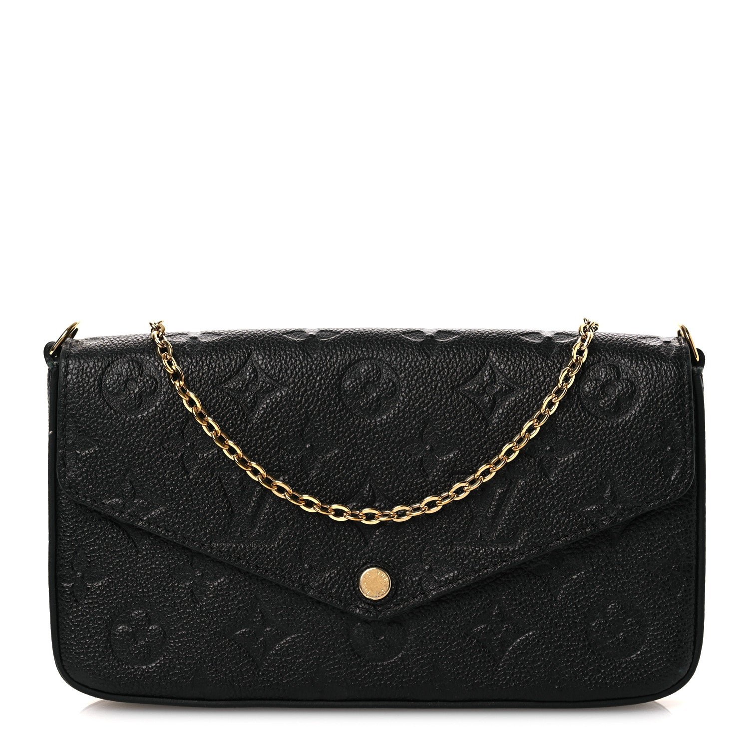 Louis Vuitton Empreinte Pochette Felicie Chain Wallet Black