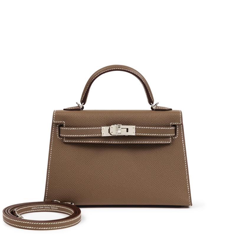 Hermes Etoupe Epsom Mini Kelly II Palladium Hardware, 2025