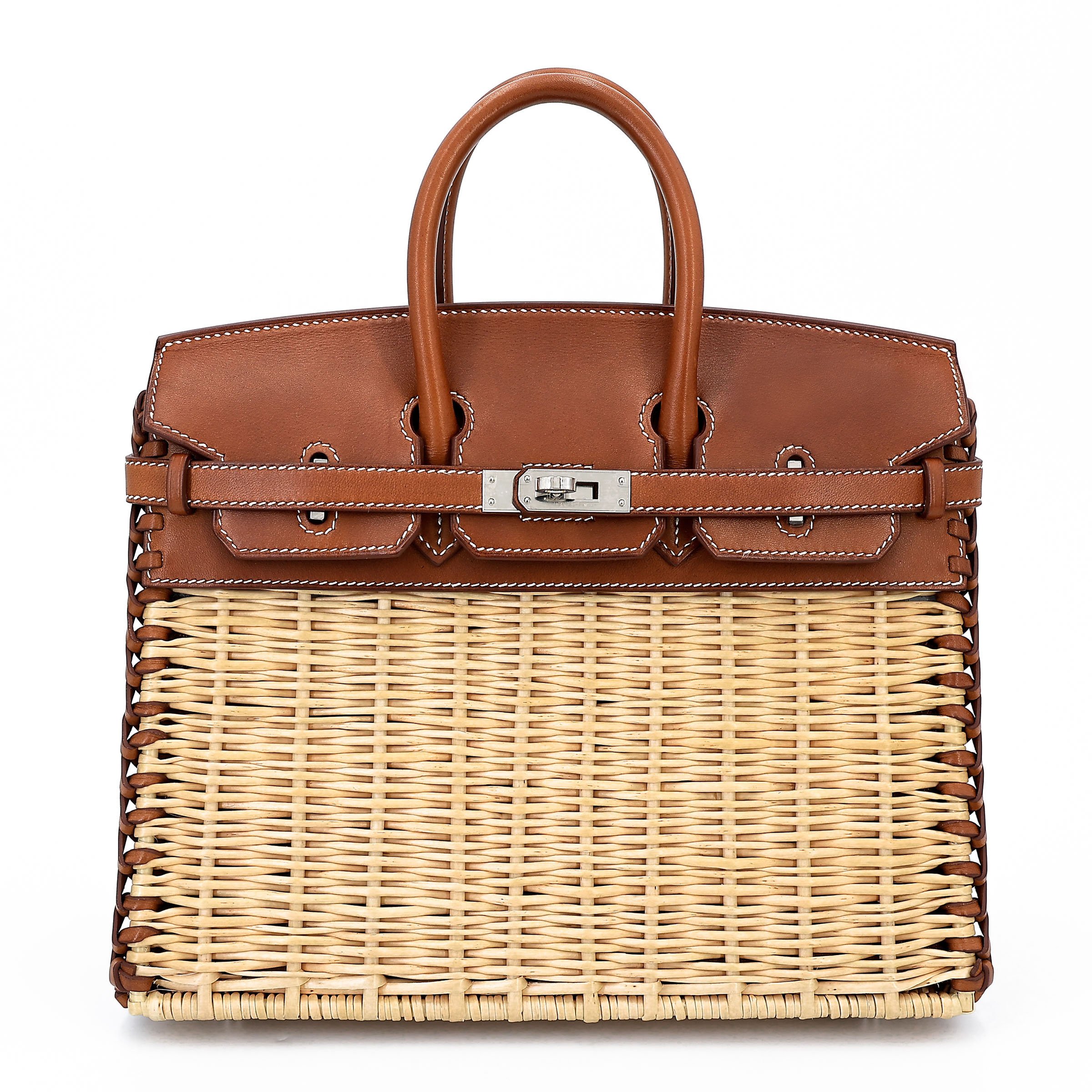 Hermes Unused ( Rank NS ) HERMÈS Limited Edition Birkin Picnic 25 Fauve (34) Barenia Palladium hardware U (2022)