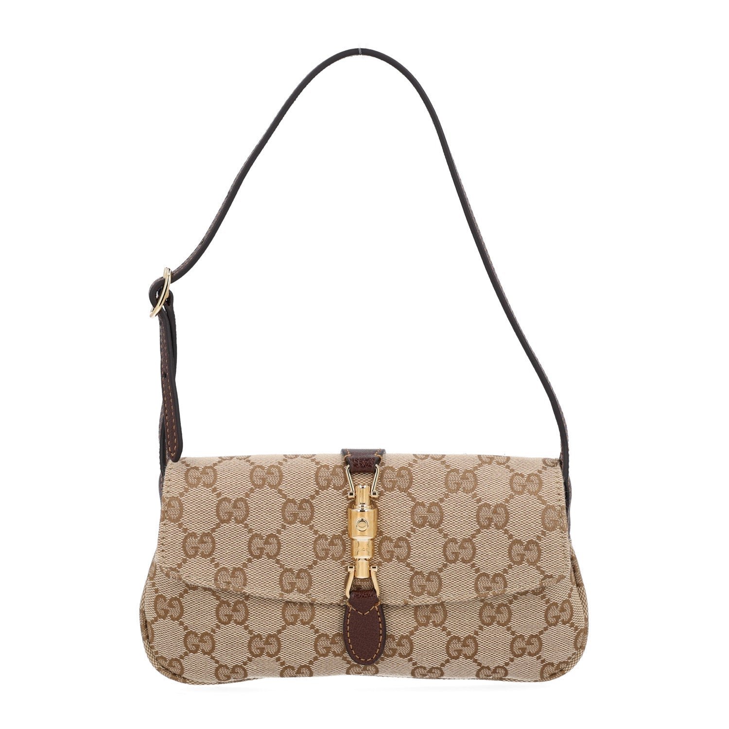 Gucci Monogram Small Jackie 1961 Shoulder Bag Sand Brown