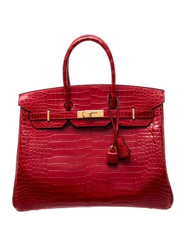 Hermes Shiny Porosus Crocodile Birkin 35