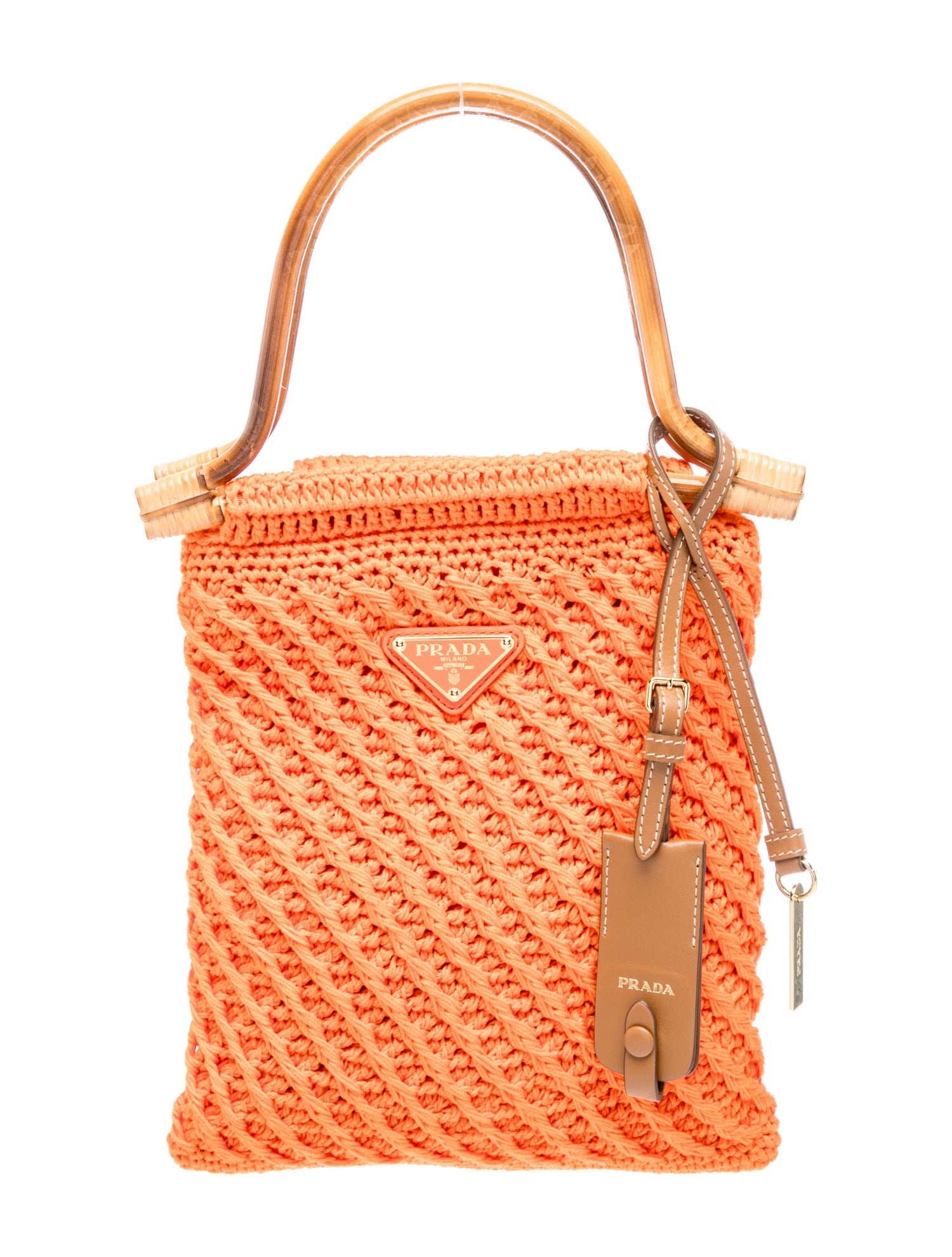 Enameled Metal Triangle Top Handle Bag