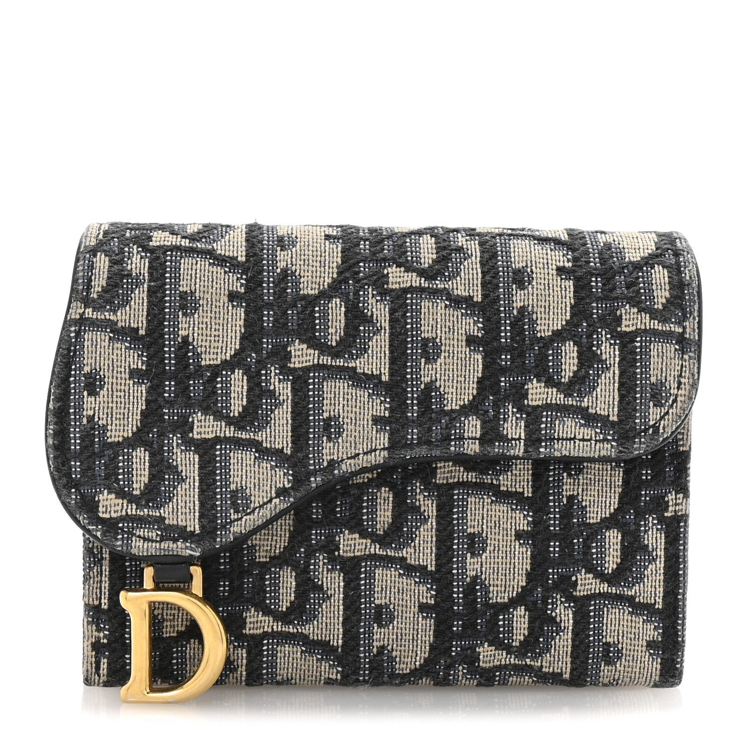 Dior Oblique Saddle 5-Gusset Card Holder Blue