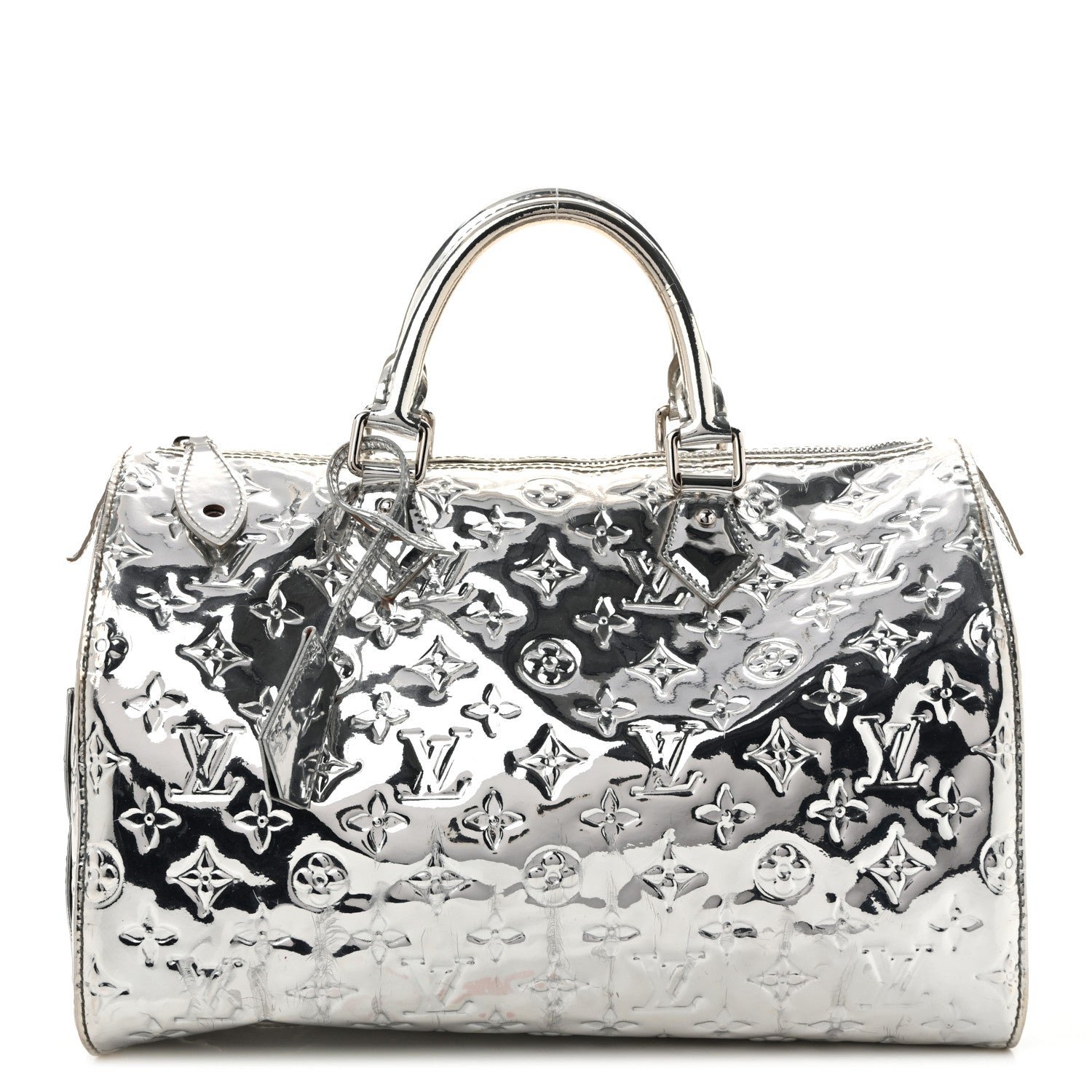 Louis Vuitton Monogram Miroir Speedy 30 Silver