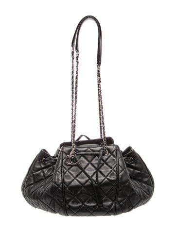 Quilted Drawstring Shoulder Bag