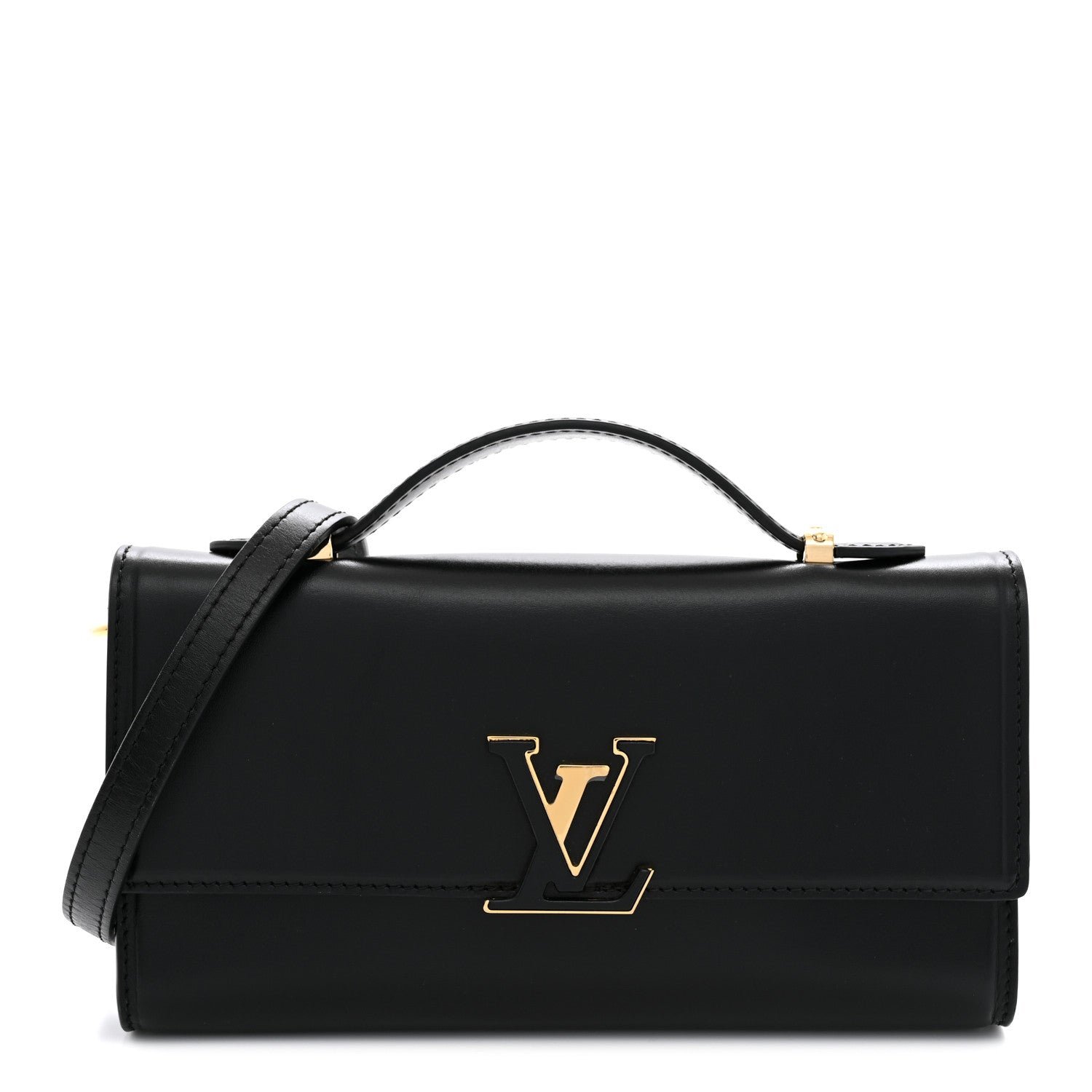 Louis Vuitton Calfskin LV Wallet On Chain Capucines Black
