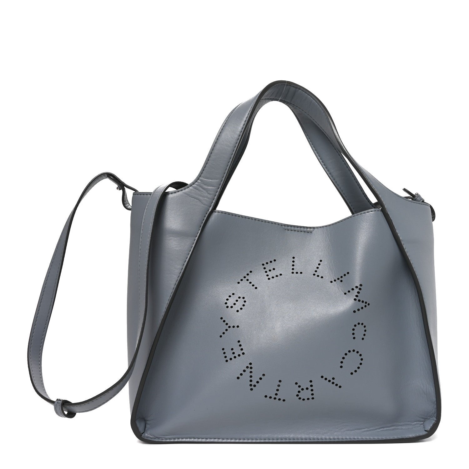 Stella McCartney Eco Alter Nappa Perforated Logo Crossbody Thunder