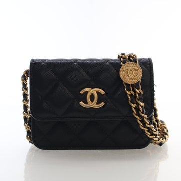 Caviar Leather Twist Your Buttons Flap Bag Mini