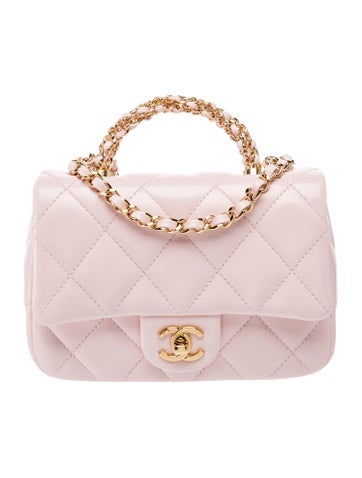 Twisted Links Top Handle Flap Bag