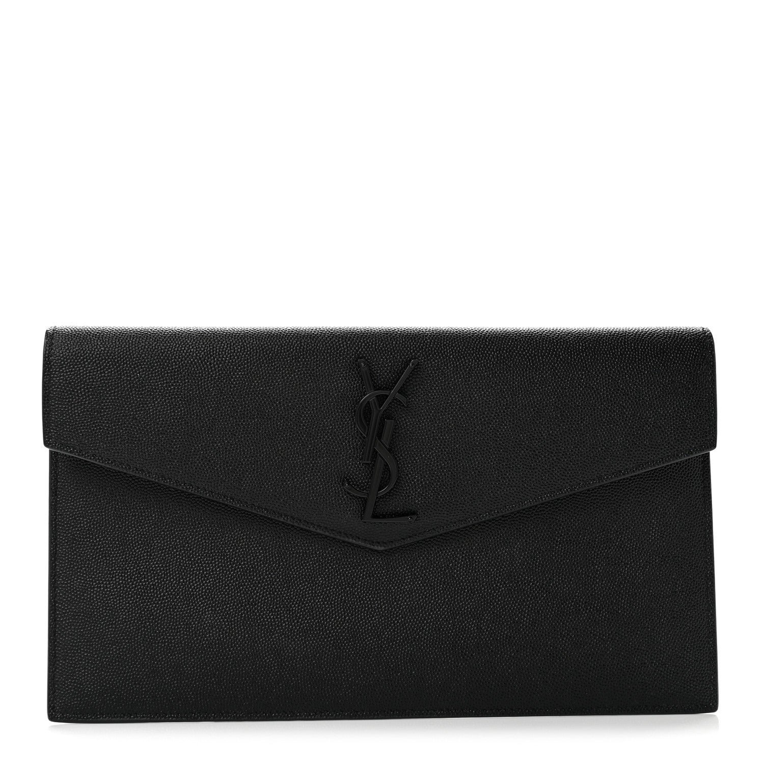 Saint Laurent Grain De Poudre Monogram Uptown Pouch Black