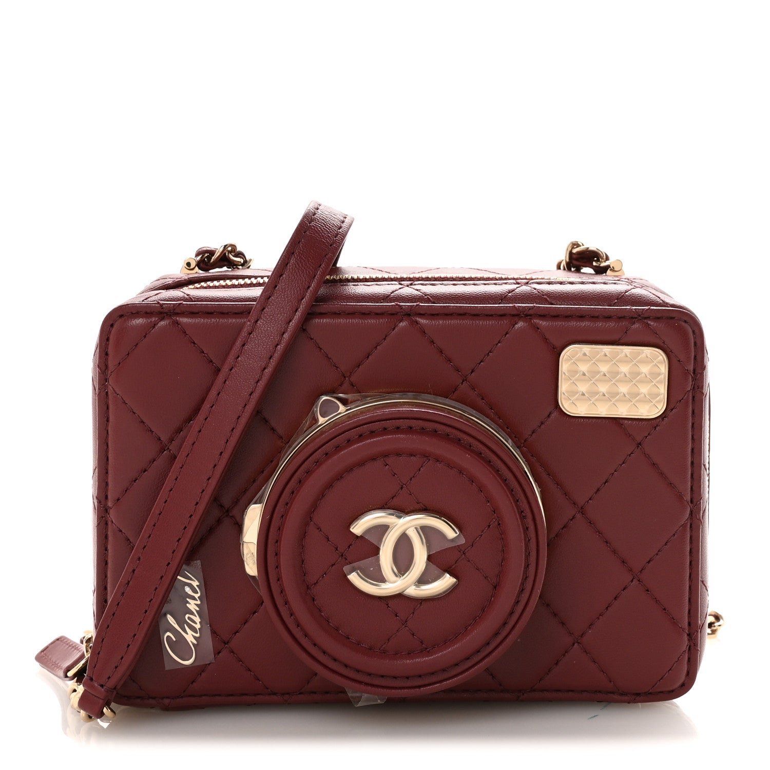 Chanel Lambskin Quilted Coco Click Bag Burgundy