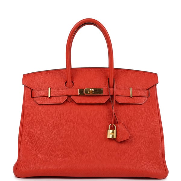 Hermes Pre-owned Hermes Birkin 35 Capucine Togo Gold Hardware