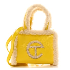 Telfar X UGG Crinkle Patent Shearling Small Shopping Bag Taxi