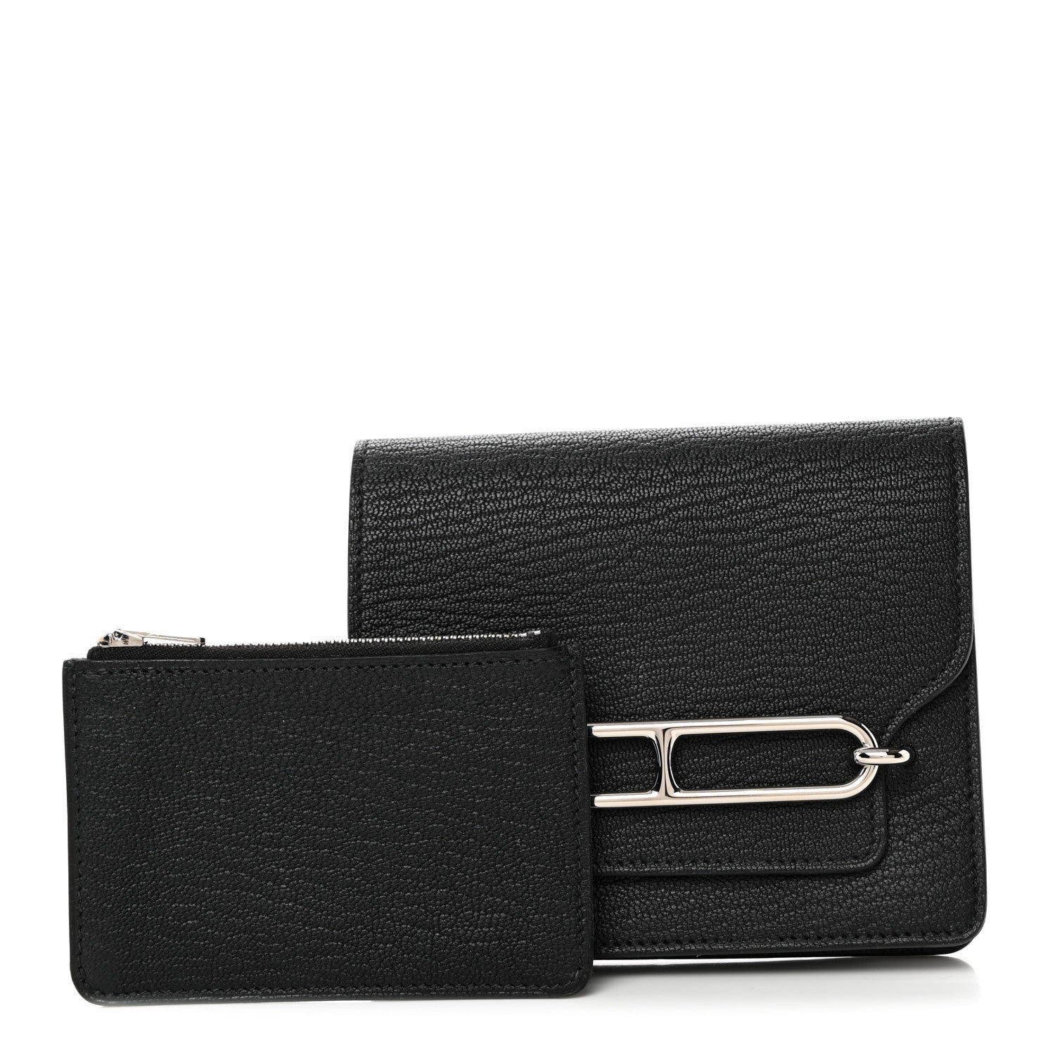 Hermes Chevre Mysore Roulis Slim Wallet Black