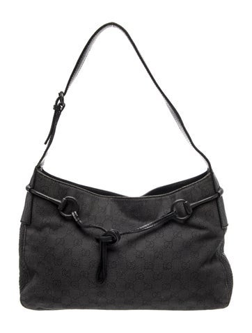 GG Denim Horsebit Hobo