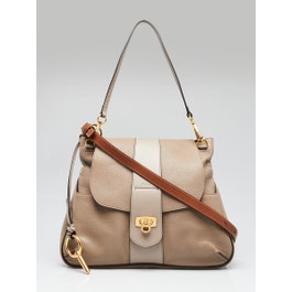 Chloe Motty Grey Leather Lexa Crossbody Bag