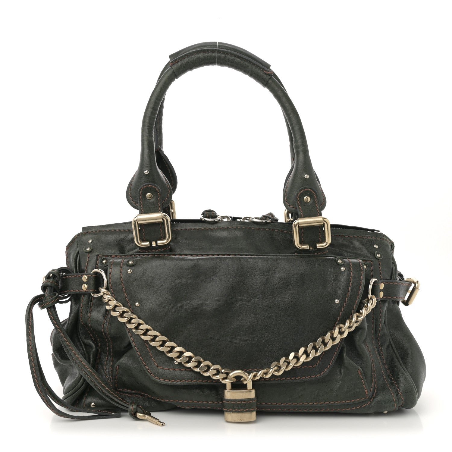 Chloe Calfskin Medium Paddington Capsule Satchel Laurier