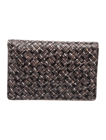 Intrecciato Embroidered Leather Clutch