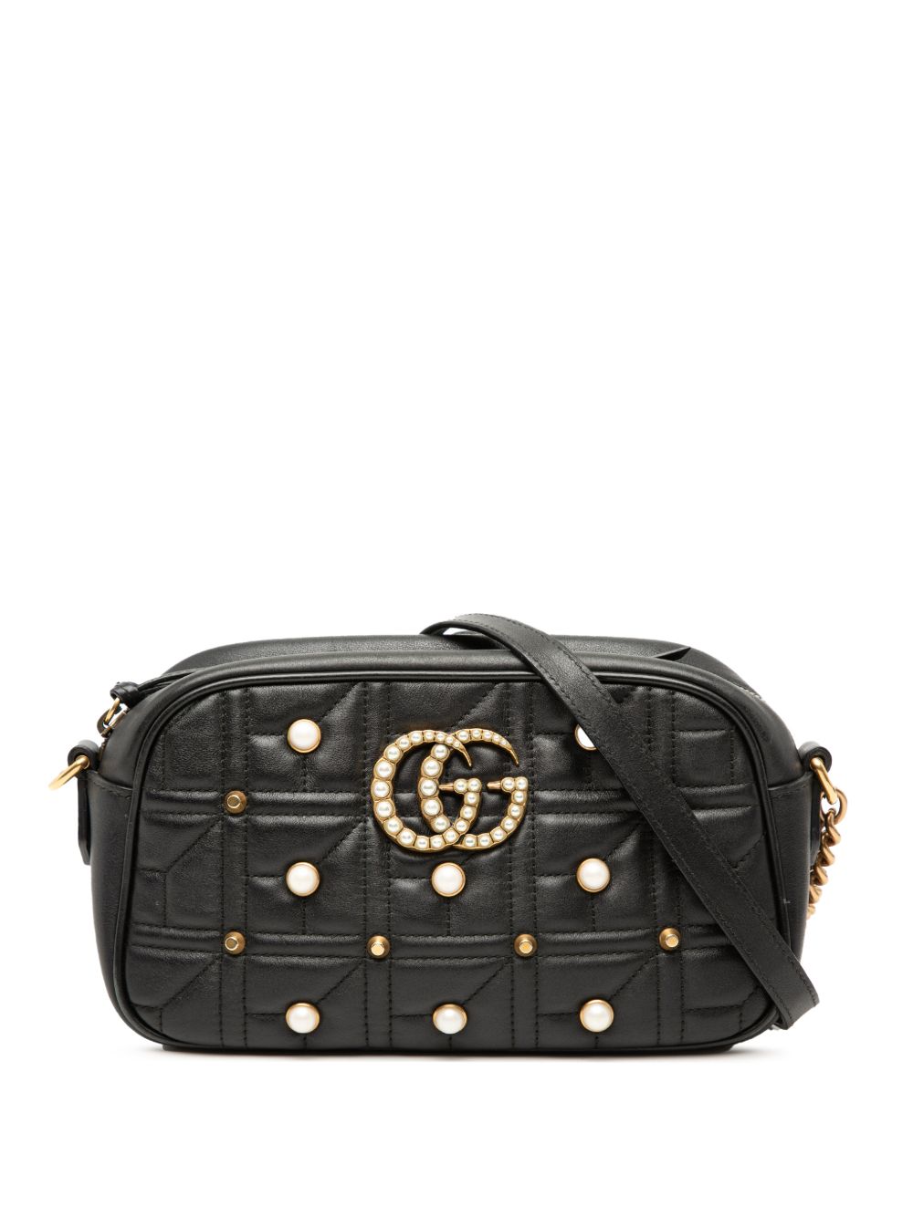 2016-2026 Small GG Marmont Matelasse Leather Pearl Studded crossbody bag