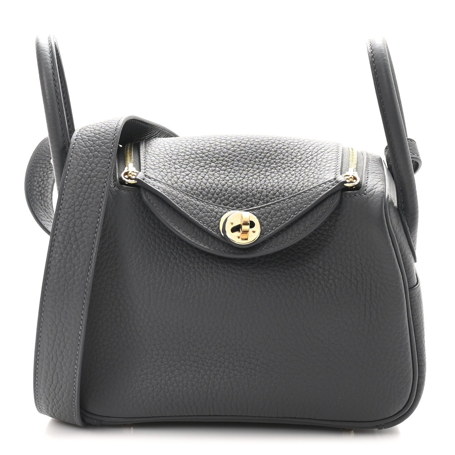 Hermes Taurillon Clemence Mini Lindy 20 Ardoise