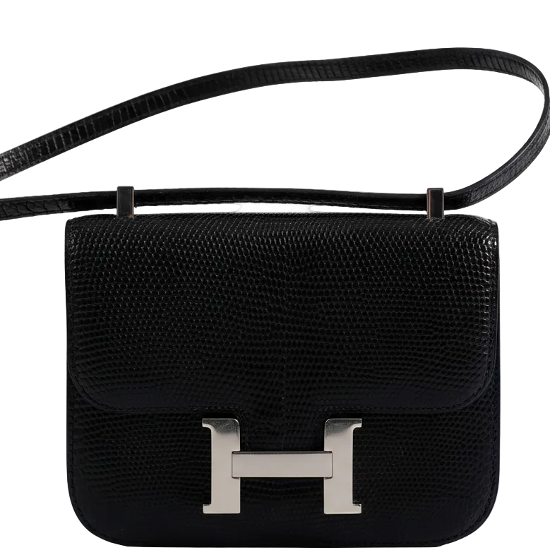Hermes Hermès Constance Micro 14 Noir Lizard Gold Hardware