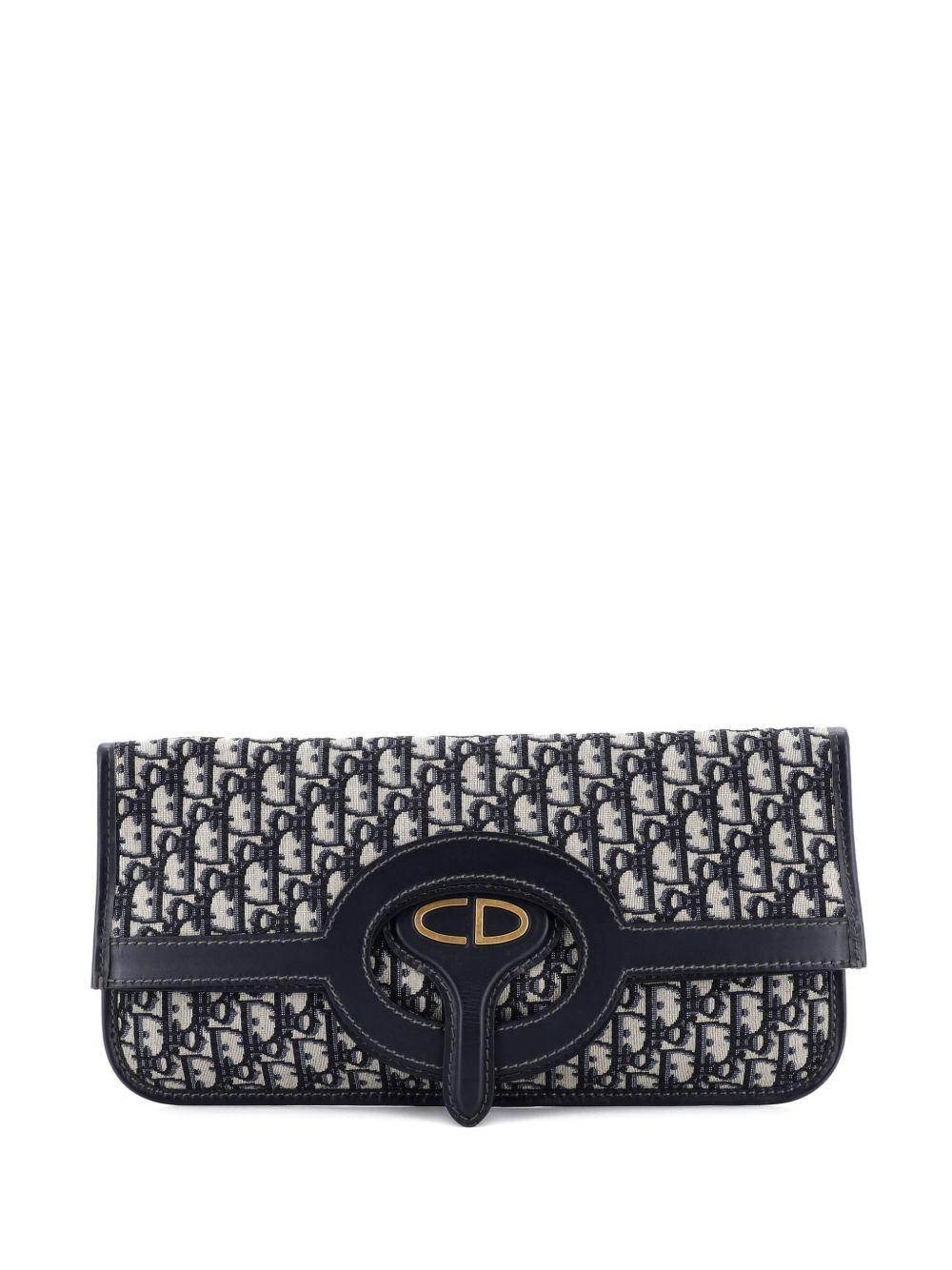 Fold Over Oblique Canvas clutch bag