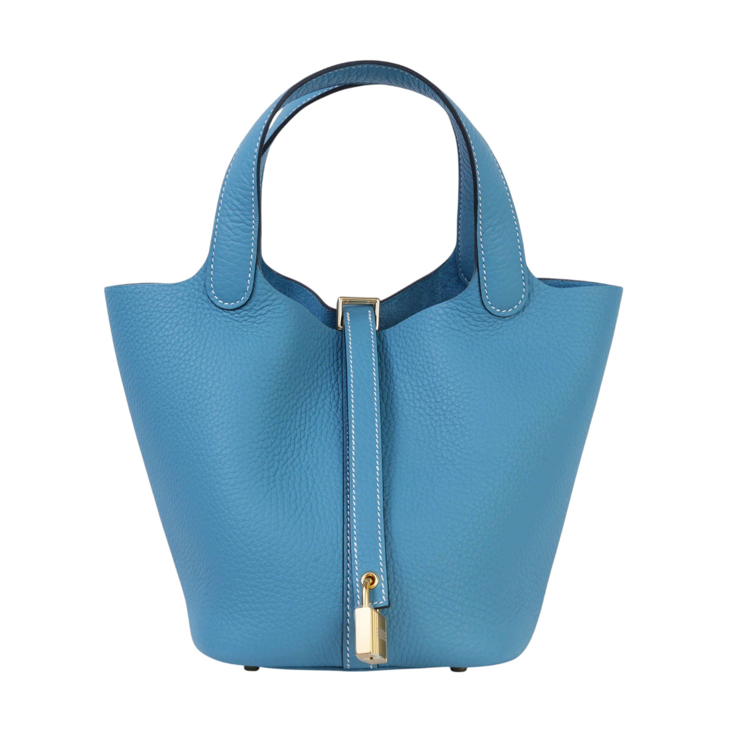 Hermes Brand New ( Rank N ) HERMÈS Picotin Lock PM New Bleu Jean (D2) Clemence Palladium hardware K (2025)